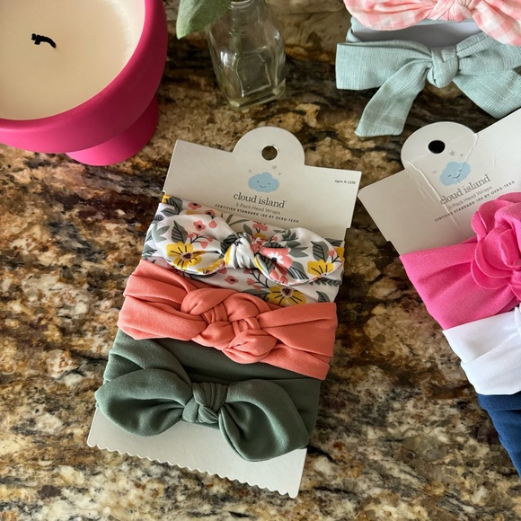 Carters and Cloud Island Baby Girl Headband Bows - Picture 6 of 6